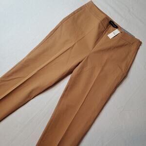 Talbots Women's Size 2 NWT Chatham Ankle Pants Slim Leg Side Zipper Tan